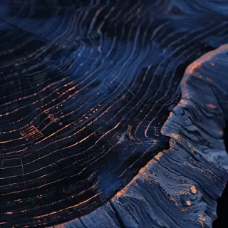 Stylized maple trunk cross-section artwork